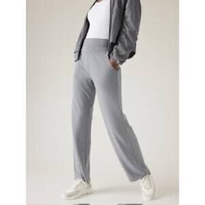 Athleta Casual Relaxed Stretch Pull On‎ Blue Seasoft Straight Leg Pant Size XL